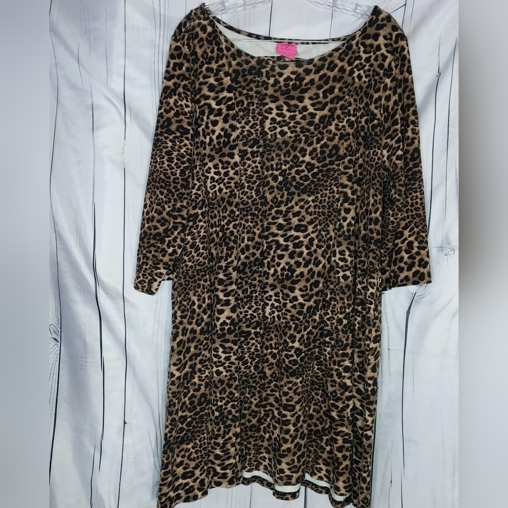 Torrid X Betsey Johnson Leopard Ponte Mini Skater Dress